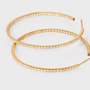 LIKE NEW; Roberto Coin 18K Yellow Gold Perfect Diamond Inside-Out Hoop Earrings